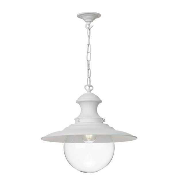 David Hunt Lighting EP02 Station Lamp In Arctic White With Clear Glass