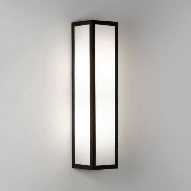 Astro 1178012 Salerno 350 LED Outdoor Wall Light In Textured Black With Frosted Glass IP44
