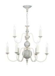 David Hunt Lighting FLE1312 Flemish 9 Light Distressed Grey Ceiling Pendant