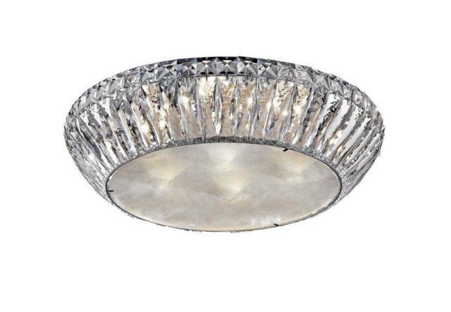 Impex LED1705/07/PL/CH Armel Seven Light Flush Ceiling Light In Chrome - Dia: 530mm
