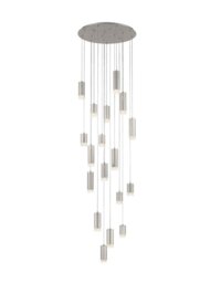 Franklite FL2414-18 Cordelia 18 Light Cluster Ceiling Pendant Light In Satin Brushed Silver Finish