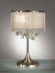 T986 3 Light Table Lamp In Bronze With Crystal Drop Decoration