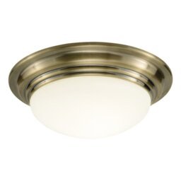 Dar BAR5275 Barclay Antique Brass Small Bathroom Flush Light