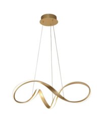 Ashton Medium LED Ceiling Pendant In Sand Gold And Opal White - Length: 760mm