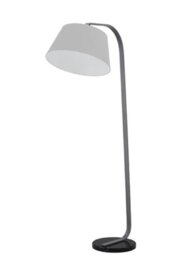 Franklite SL228/1172 One Light Grey Floor Light With Marble Base And Silver Grey Shade