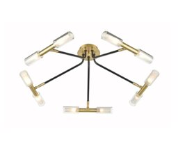 Franklite Petite 10 Light Flush Ceiling Light In Modern Black And Bronze Finish FL2435-10