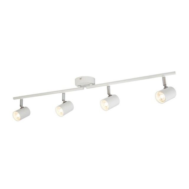 Searchlight 3174WH Rollo 4 Light LED Ceiling Bar Spotlight In White And Chrome