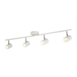 Searchlight 3174WH Rollo 4 Light LED Ceiling Bar Spotlight In White And Chrome