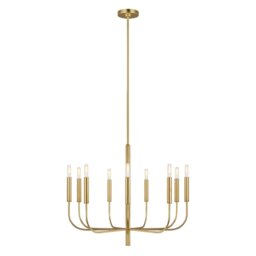 FE-BRIANNA9-BB Brianna 9 Light Chandelier In Burnished Brass - Fitting Only