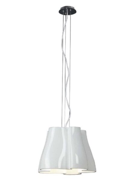 Mantra M3720 Miss 3 Light Ceiling Pendant In Chrome And Gloss White