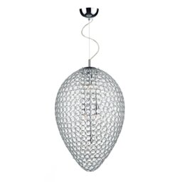 Dar FRO0550 Frost 5 Light Chrome And Crystal Pendant