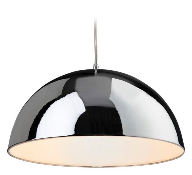 Firstlight 8622CHWH Bistro 1 Light Ceiling Pendant in Chrome and White Finish