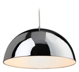 Firstlight 8622CHWH Bistro 1 Light Ceiling Pendant in Chrome and White Finish