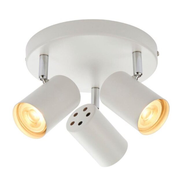 Saxby 73685 Arezzo Three Light Plate Ceiling Spotlight In White