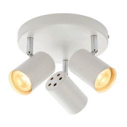 Saxby 73685 Arezzo Three Light Plate Ceiling Spotlight In White