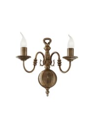 Franklite Halle 2 Light Flemish Large Wall Light In Bronze Brass Finish PE7942