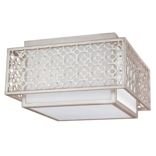 FE/KENNEY/F Kenney 2 Light Flush Ceiling Light In Sunrise Silver
