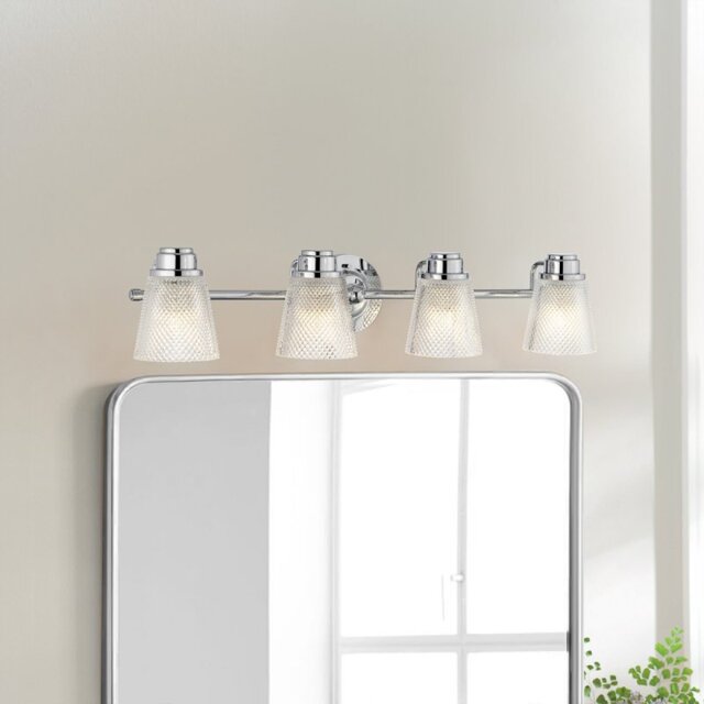 Quintiesse QN-HUDSON4-BATH Hudson 4 Light Bathroom Wall Light In Polished Chrome Finish
