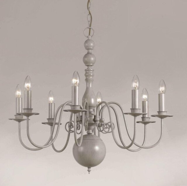 Impex PG05579/8/GREY Bologna 8 Light Grey Chandelier - product_finish:Grey Finish Frame