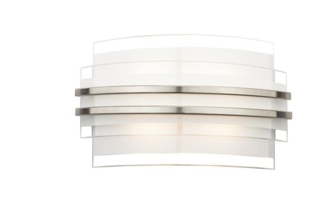 Dar SEC072 Sector LED Small Contemporary Wall Light Opal Glass