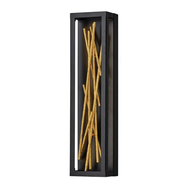 Quintiesse QN-STYX-LED-W-BG Styx Dimmable LED Wall Light In Black And Gold Finish