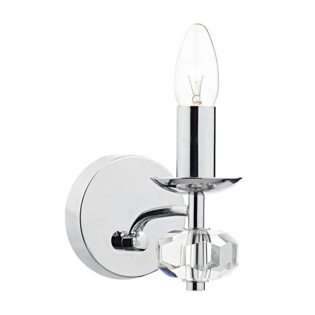 Dar OLE0750 Oleana Single Chrome and Glass Wall Light