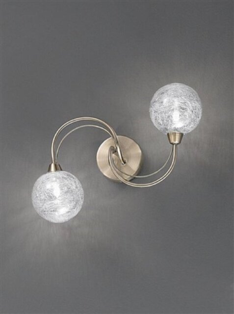 Franklite FL2328/2 Bronze 2 Light Ceiling or Wall Light with Spun Glass Shades