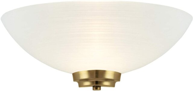 Hilton 1 Light Glass Wall Washer with Antique Brass Trim
