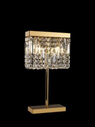 Baden 30 x 10 cm Rectangular Table Lamp In Gold Finish With Crystal Glass