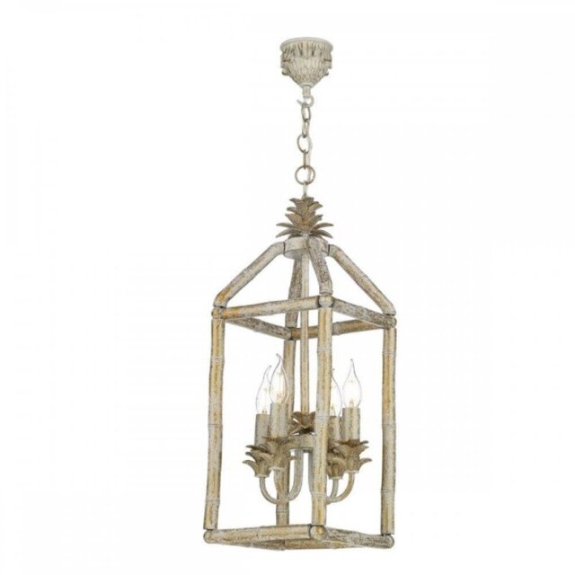 David Hunt Lighting PAG0412 Pagoda 4 Light Ceiling Pendant In Crackle Gold