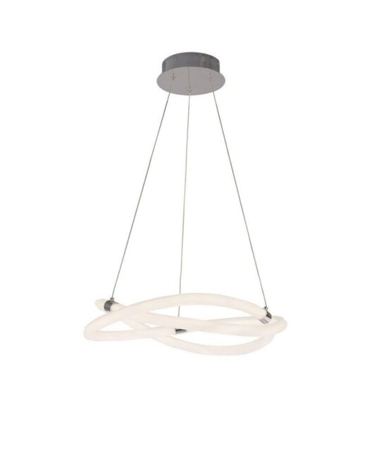 Mantra M6608 Infinity II LED Ceiling Pendant Light In Polished Chrome And Opal White - Dia: 510mm