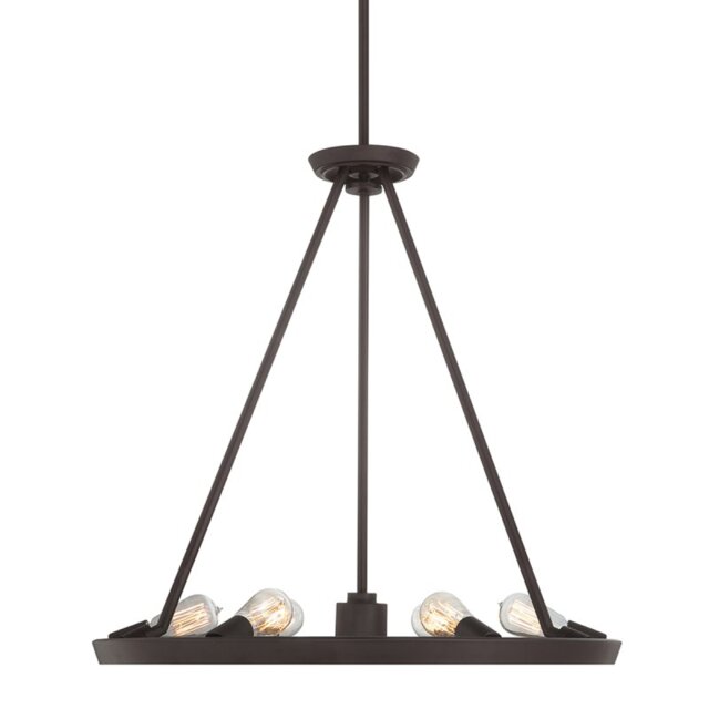 QZ-THEATERROW6WT 6 Light Western Bronze Hanging Pendant