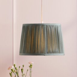 Laura Ashley Hemsley Green 100% Silk Tapered Drum Shade 30cm/12 inch LA3756666-Q