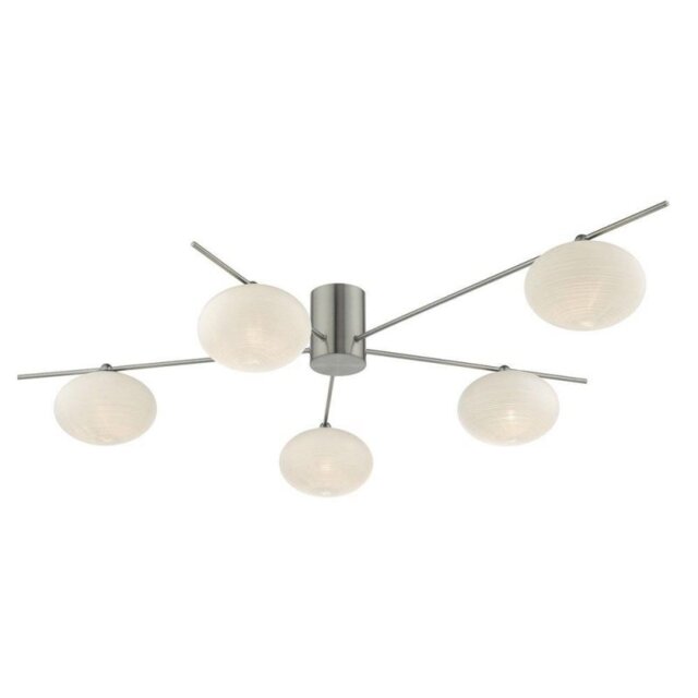 Dar JAS5446 Jasper 5 Light Semi Flush Ceiling Light In Satin Nickel