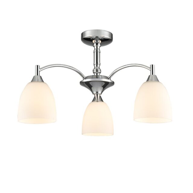 Franklite FL2087/3 Emmy 3 Light Chrome Semi-Flush Ceiling Light
