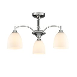 Franklite FL2087/3 Emmy 3 Light Chrome Semi-Flush Ceiling Light