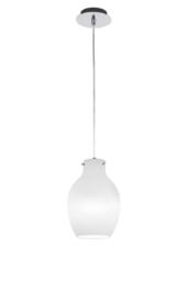 Mantra M6272 Anfora 1 Light Small Ceiling Pendant In Chrome And Opal White - Dia: 180mm
