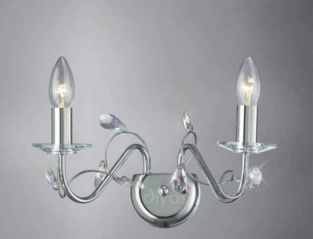 Diyas IL31212 Willow Wall Light in Polished Chrome Finish