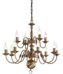 Franklite Halle 12 Light Flemish Ceiling Chandelier In Bronze Brass Finish PE79312