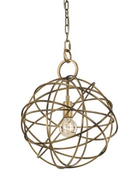 Franklite FL2366/1 One Light Ceiling Pendant Light In Gold Ironwork