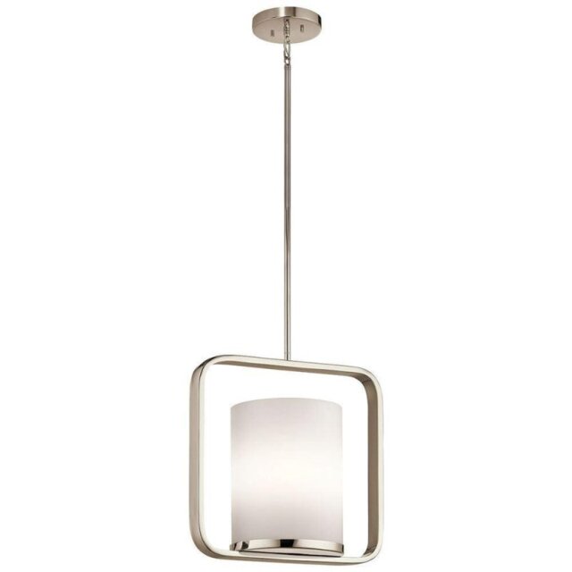 KL/CITYLOFT/P/M City Loft 1 Light Medium Pendant In Polished Nickel - W: 235mm