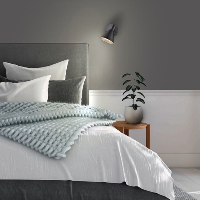 Franklite FL2443-1 Skoop 1 Light Wall Light In Black And Silver Finish