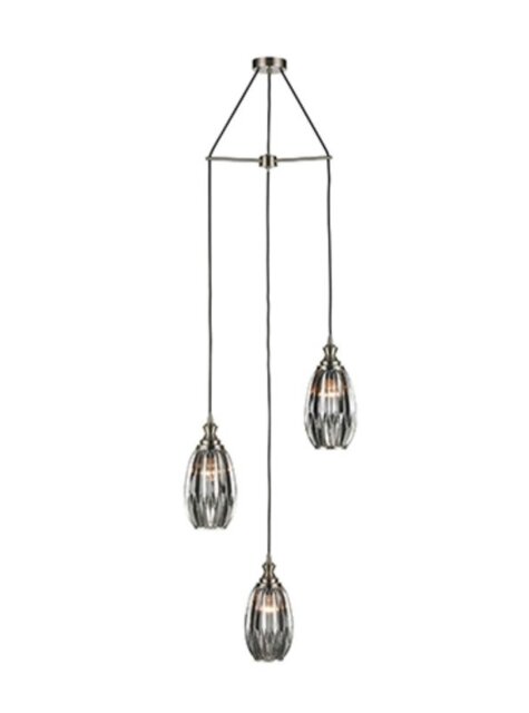 Marcella 3 Light Cluster Ceiling Light In Smoked Glass Finish 47cm F2421-3/350