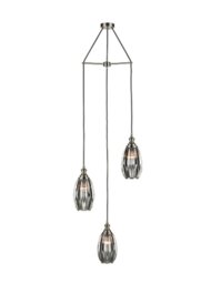 Franklite Marcella 3 Light Cluster Ceiling Light In Smoked Glass Finish 47cm FL2421-3/350