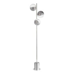 Dar Wisebuys Spiral 3 Light Floor Lamp In Polished Chrome With Smoked And Clear Glass