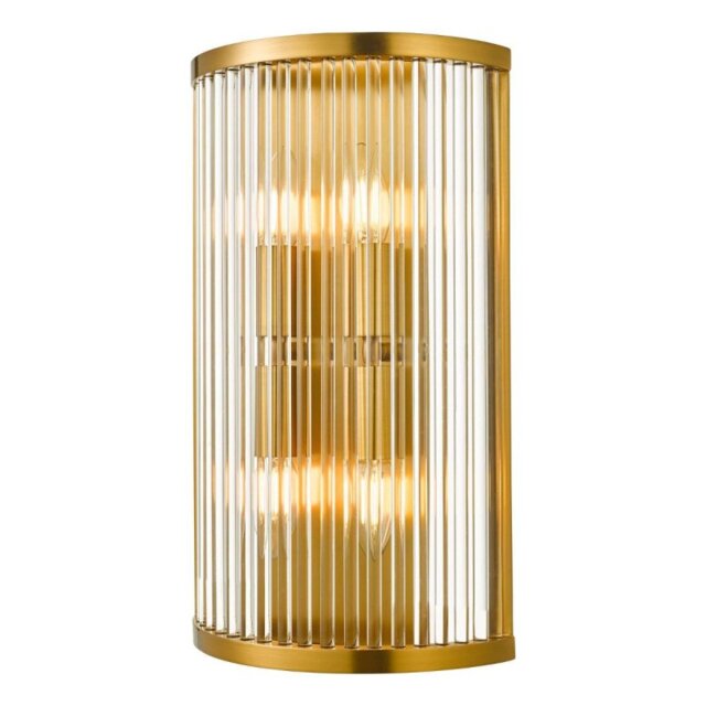 Dar Lighting Eleanor 4 Light Glass Wall Light In Natural Brass Finish ELE3035