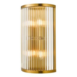 Dar Lighting Eleanor 4 Light Glass Wall Light In Natural Brass Finish ELE3035