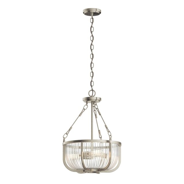 Quintiesse QN-ROUX3-BN Roux 3 Light Ceiling Light In Brushed Nickel Finish