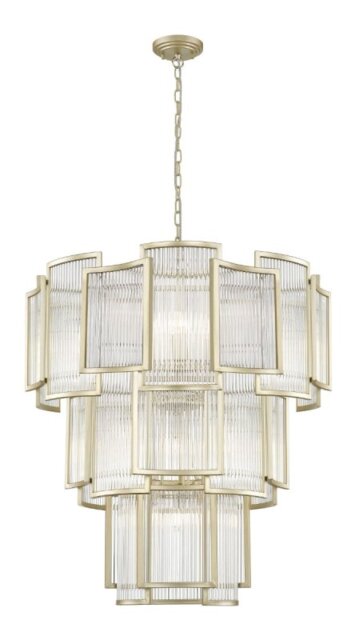 Impex Antigua 13 Light Ceiling Pendant Light In Matt Gold Finish