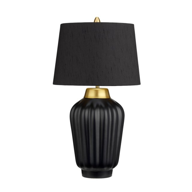 Quintiesse QN-BEXLEY-TL-BKBB Bexley Modern Table Lamp In Black And Brushed Brass Finish
